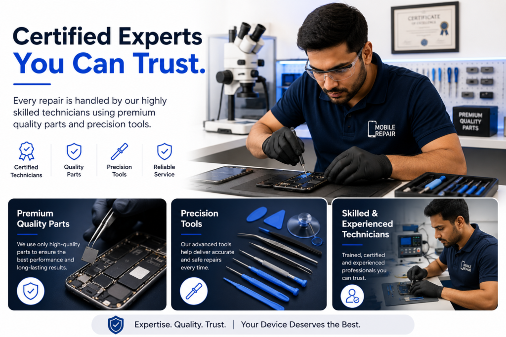 Certified expert smartphone repair technicians for iPhone and Android in Meerut
